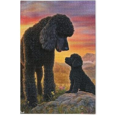 Imagem de Quebra-cabeça de cachorro poodle, pintura de cachorro, para adultos, 500 peças, decoração de casa, arte, quebra-cabeças difíceis, presentes de festa de elefante branco, 52 x 37,8 cm
