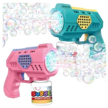 Imagem de Pistola Lança Bolhas de Sabão Automática Luz LED Máquina de Bolhas Brinquedo de Verão Brinquedo infantil para Presente Natal Dia das Crianças Aniversário Casamento Festa Diversão