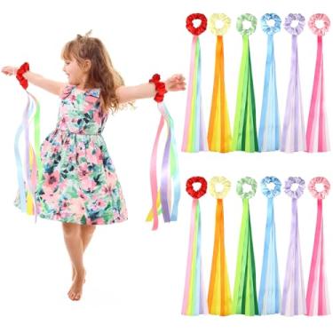 Imagem de VioraWhite 12 Pcs Rainbow Dance Ribbons Rainbow Rhythm Ribbons Wrist Streamers Hand Held Rhythm Streamers Gymnastics Dance Decorations for Kid Adult, Assorted Color (0.8 x 19.7 Inch,Macaron)