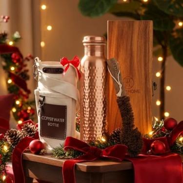 Imagem de Garrafa de água de cobre para beber caixa de presente de 950 ml