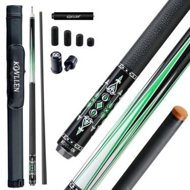 Imagem de KONLLEN Bastão de sinuca de fibra de carbono 147 cm profissional para adultos tacos de bilhar de baixa deflexão com ponta de 12,5 mm