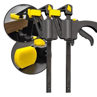 Imagem de Kit com 2 Grampo Sargento Marceneiro Aperto Rapido 6pol. Tipo F - Bomv