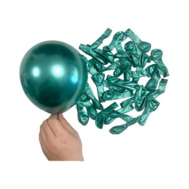 Imagem de Balões Metálicos Roxo Azul Rosa Dourado Vermelho Prata 10 20 30 Peças 