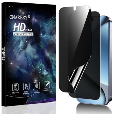 Imagem de Cnarery Pacote com 2 protetores de tela de privacidade para Google Pixel 10 Pro [sem vidro], protetor de tela de TPU flexível antiespião, suporta cobertura total de impressão digital