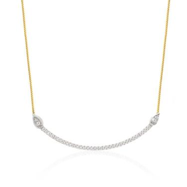 Imagem de Colar Com Arco Cravejado De Diamante Em Ouro 18K