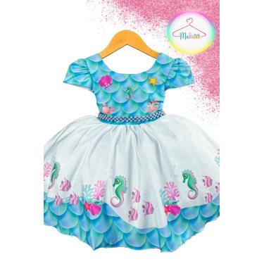 Imagem de Vestido Infantil Festa Sereia Escamas colorido