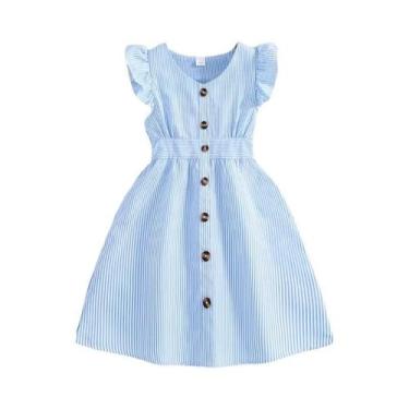 Imagem de Vestido De Verão Para Meninas De 8 a 12 Anos, Estilo Doce, Vestido Cas
