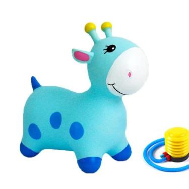 Imagem de Bouncy Horse Hopper JMOREGO Animals para crianças com bomba (azul)