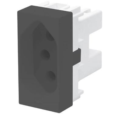 Imagem de Módulo Tomada 2p+t Habitat Black 10 Amperes 250 Volts 4034 Fame Módulo Tomada 2 Pinos + Terra Ha