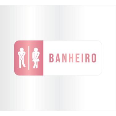Imagem de Placa de sinalização Banheiro Unissex divertidos em acrílico espelhado