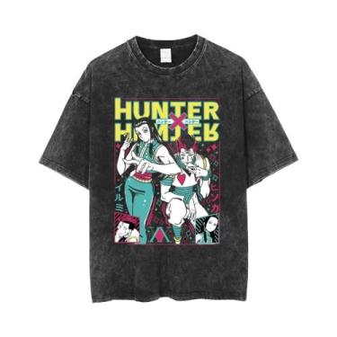 Imagem de Camiseta Masculina Casual Y2K Hunter X Hunter Com Gola Redonda E Manga