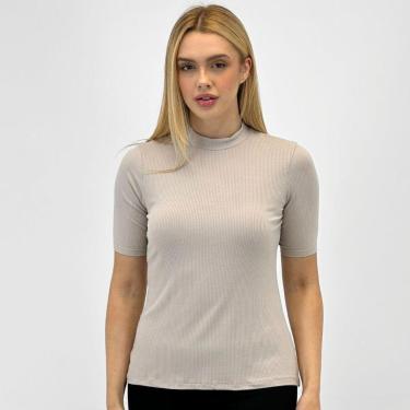 Imagem de Blusa Malwee Canelada Gola alta Manga curta Feminina-Feminino