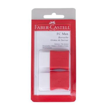 Imagem de Borracha Capa Protetora Vermelha com 2 FC Max Faber Castell Branca - F