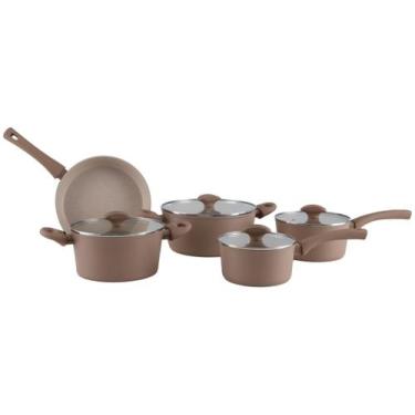 Imagem de Jogo de Panelas Brinox Mocha Mousse 5 Peças Optima Ceramic Life, Mocha