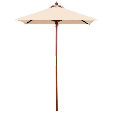 Imagem de Ombrelone 2,0m Tramontina Madeira Poliéster Quadrado Bege Sem Base Tramontina