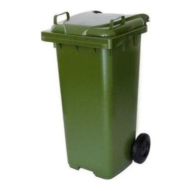 Imagem de Lixeira Contentor 240 Litros Coleta Seletiva Tampa Rodas - Higipack