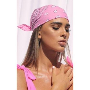 Imagem de Bandana Lenço Floral Rosa Tradicional Unissex - Look