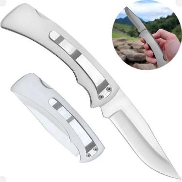 Imagem de Canivete Inox De Bolso Retrátil Com Presilha E Trava Inox - Congratula