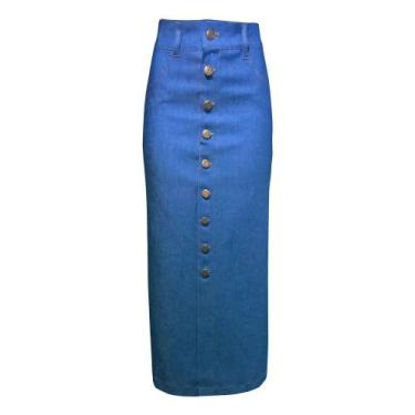 Imagem de Saia Longa Jeans Azul - Lojas Vicenttino, 48
