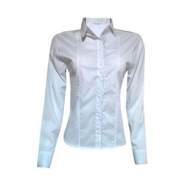 Imagem de Camisa Feminina Manga Longa Branca - Lojas Vicenttino, M
