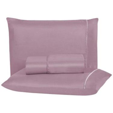 Imagem de Jogo de Cama Aquarela Queen Micropercal Ponto Palito 03 Peças 200 Fios