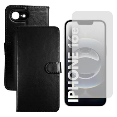 Imagem de Capa Carteira Estojo Para iPhone 16e Capinha Ou Kit Película - DB, Cap