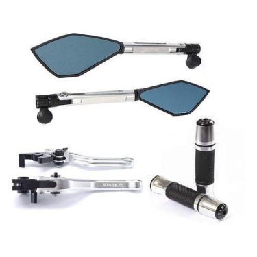 Imagem de Kit Manete Manopla Retrovisor Versys 650 1000 Er6f Z650 Z900 - NoBrand