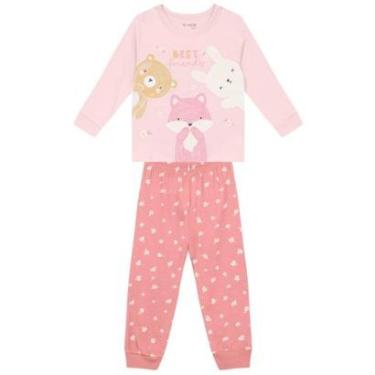 Imagem de Pijama infantil menina animais que brilha no escuro Brandili-Feminino