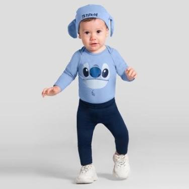 Imagem de Body bebê unissex do Stitch com touquinha Brandili Baby-Unissex