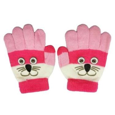 Imagem de Luva infantil Bichinho gatinha Quente para 3 a 8 anos de Frio inverno-Unissex