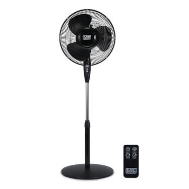 Imagem de BLACK+DECKER Ventilador de suporte de 40 cm com base de pedestal, ventilador de pedestal ajustável em altura com controle remoto e painel de controle de toque, ventilador de pé livre com oscilação de