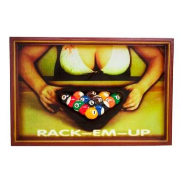 Imagem de Quadro De Madeira Decorativo Rack Em Up Bilhar Sinuca - JHR, DECORAÇÃO