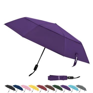 Imagem de Guarda-chuva TradMall Travel 107 cm com ventilação dupla, roxo à prova