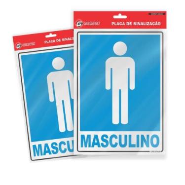 Imagem de Placa de Sinalizacao Masculino 15X20CM. - Grespan