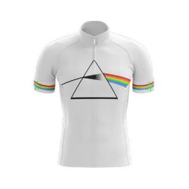 Imagem de Camisa Ciclismo Pink Floyd Branca Manga Curta Dry Fit -, Branco, P
