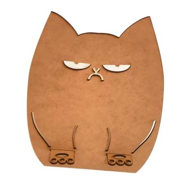Imagem de Porta Celular Corte a Laser em MDF Design Moderno e Minimalista Amadeirado Lenobre