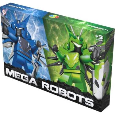 Imagem de Brinquedo para Montar Boneco Mega Robots com 2 Unidades - GGB PLAST