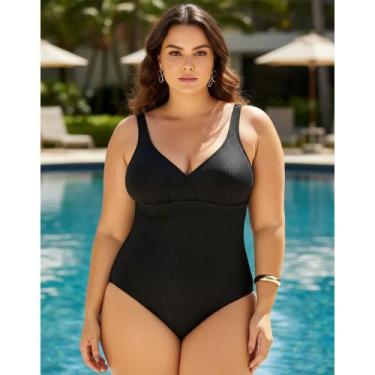 Imagem de Maiô Plus Size, Sem Bojo, Trança, Clássico, Até 56 - Banho De Mar, Pre