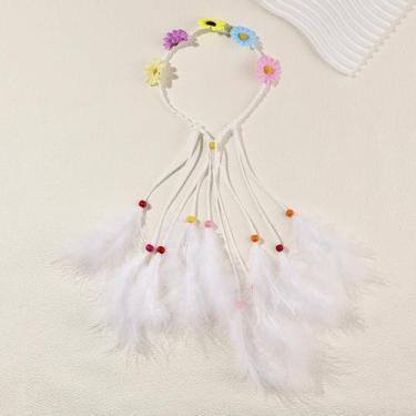 Imagem de Tiara de Cabeça Boêmia com Penas e Franjas Indianas para Performance d