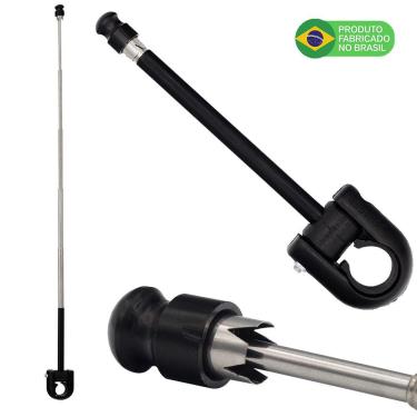 Imagem de Antena Corta Pipa Moto Retrátil Guidao Aço Inox Prata M5B