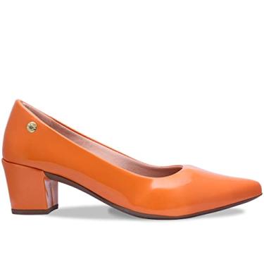 Imagem de Sapato Scarpin Feminino Social Verniz Salto Baixo A2.11 A Cor:Laranja;Tamanho:38;Genero:Feminino