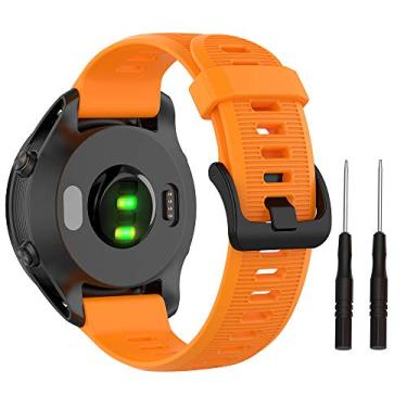 Imagem de Pulseira Isabake para Gramin Forerunner 935/Forerunner 945-22 mm Pulseira de substituição de relógio de silicone macio para Garmin Fenix 5/ Fenix 5plus/Fenix 6/ Fenix 6 Pro/Approach S60/Quatix 5, Laranja