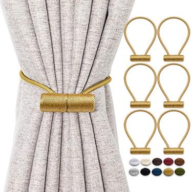 Imagem de Cortina magnética prendedor de cortina prendedor de cortina decorativa de 16 polegadas, ouro, 2 peças