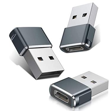 Imagem de navor Pacote com 3 adaptadores de cabo USB C fêmea para USB A macho compatível com iPhone 11/12 Mini Pro Max, Samsung Galaxy Note 10 S20 Plus 20 S21 21 Ultra, A71, Google Pixel 5/4, laptops
