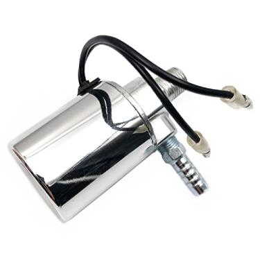 Imagem de FainWan Válvula solenoide de buzina de ar 1/4" NPT 12V/24V válvula de ar universal elétrica (solenoide) para buzina de ar de trem carcaça de metal cromado (válvula solenoide, 12V/24V)