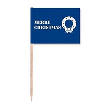 Imagem de Guirlanda de Natal com bandeira de palito de dente de felicidade estrela decoração de festa