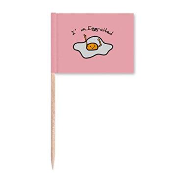 Imagem de Ovo animado gema humor art déco presente moda palito bandeira marcador decoração de festa