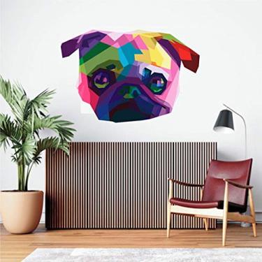 Imagem de Adesivo De Parede Pug color pet tamanho 50cmx70cm