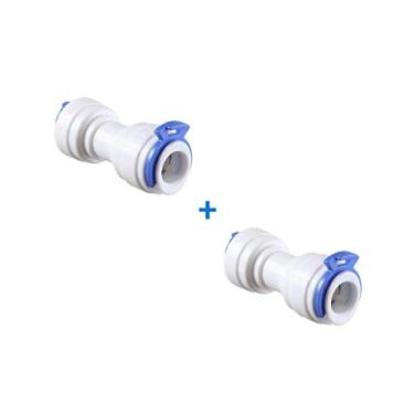 Imagem de KIT 2 Conector União Emenda Reta Engate Ráp P Mangueira 3/8