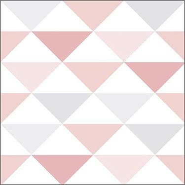 Imagem de Papel De Parede Brincar 3602 Vinílico Triangulo Azul Rosa